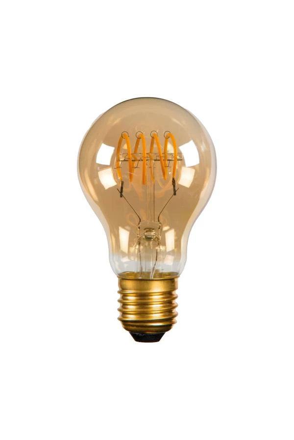 Lucide A60 TWILIGHT SENSOR - Glühfadenlampe - Ø 6 cm - LED - E27 - 1x4W 2200K - Tag/Nacht-Sensor - Amber - ausgeschaltet